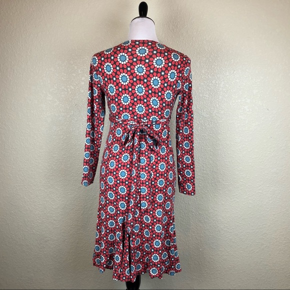 Boden Womens Wrap Dress Floral Red Size 8P - Picture 4 of 6